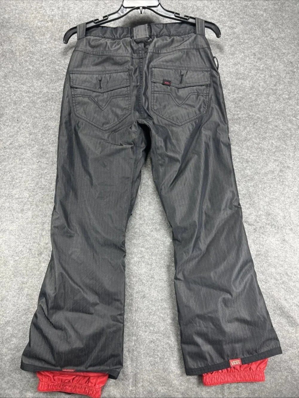 Vans Snowboarding Pants Womens Med Black Textured Pinstripe Cargo Snow Ski